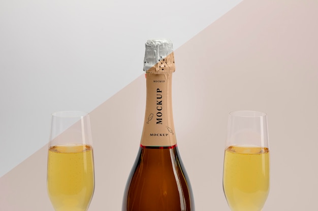 Champagnefles met mock-up