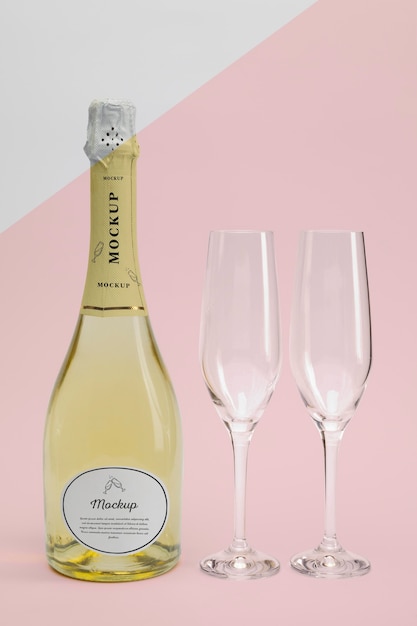 PSD champagnefles met mock-up