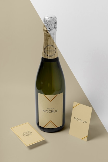 Champagnefles mock-up hoge weergave