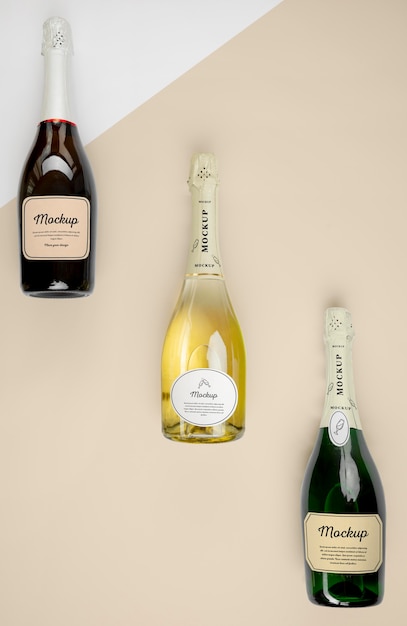 PSD champagneflessen met mock-up