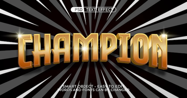 PSD champion 3d style text effect