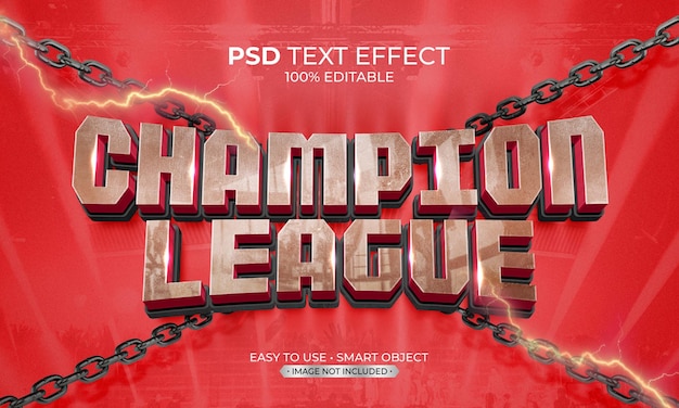 Champion league sport tekst effect