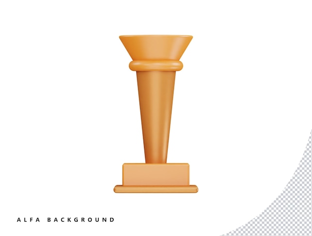 PSD champion trophy con icona vettoriale 3d cartoon stile minimo