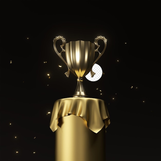 championship golden trophy sports award concept of success and achievement