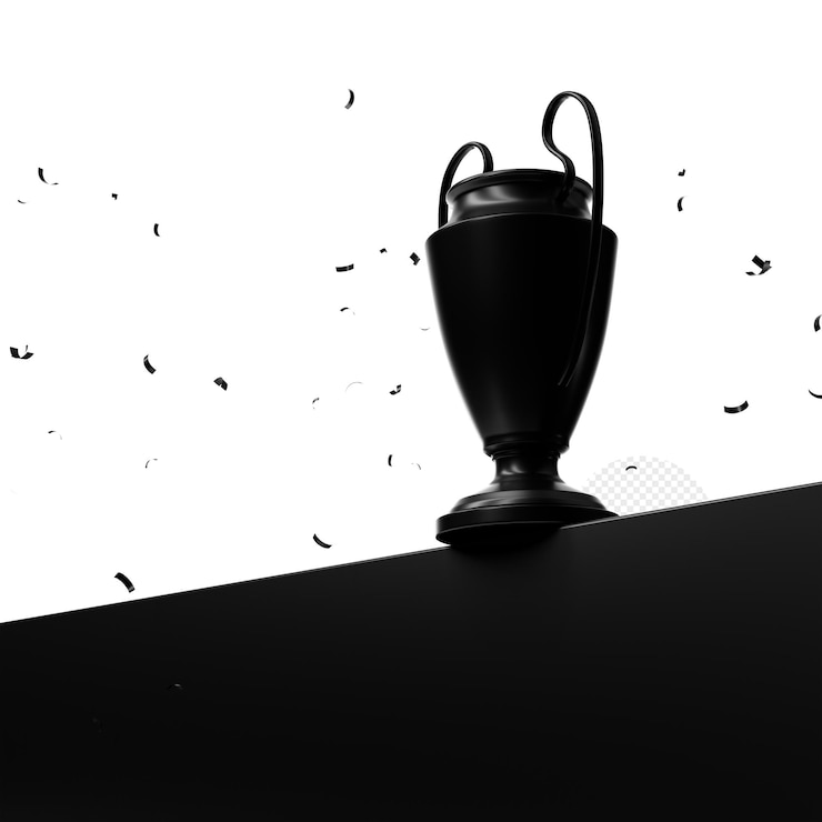 PSD championship golden trophy sports award concept of success and achievement