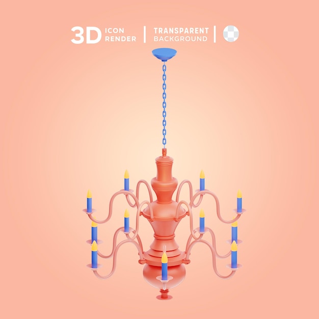 PSD chandelier 3d illustration rendering