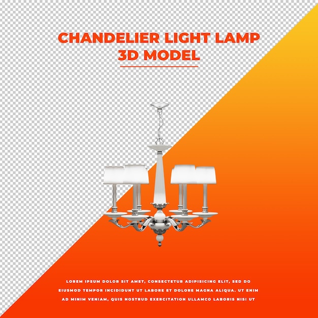 Lampadario luce lampada 3d modello isolato