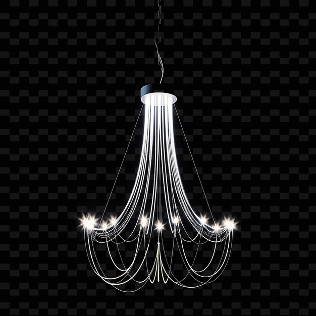 PSD a chandelier with lights that are on a black background