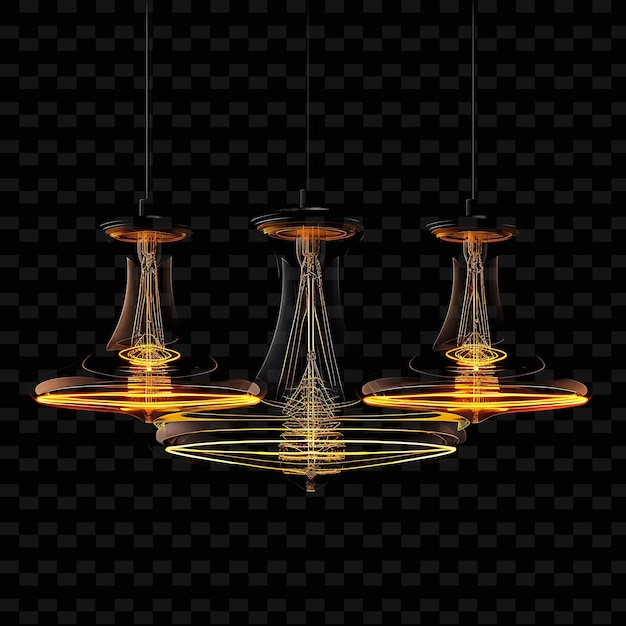 PSD a chandelier with a yellow and orange light on it