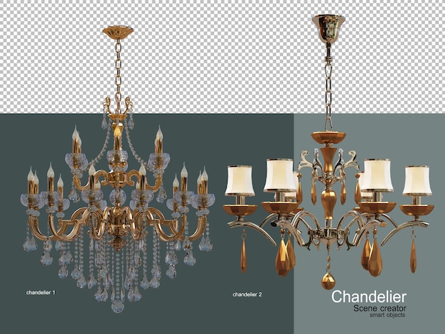 PSD chandeliers of various styles