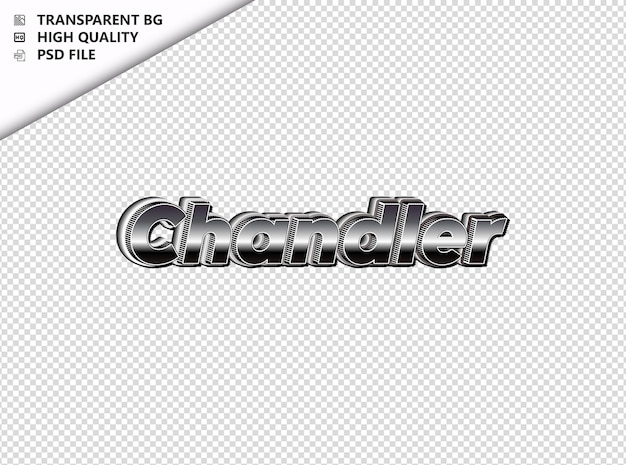 PSD chandler typography text silver black psd transparent