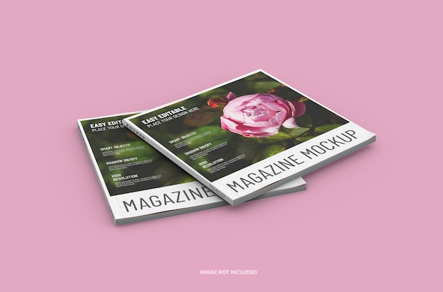 Changeable high quality easy editable square magazine mockup