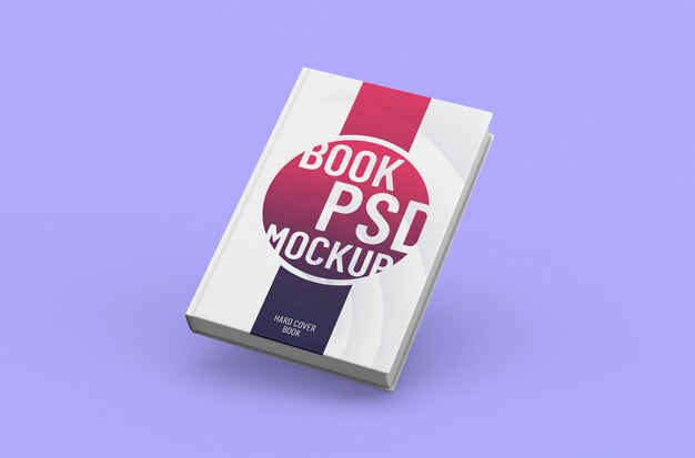 Mockup di libro con copertina rigida spessa e realistico di alta qualità modificabile su uno sfondo pulito