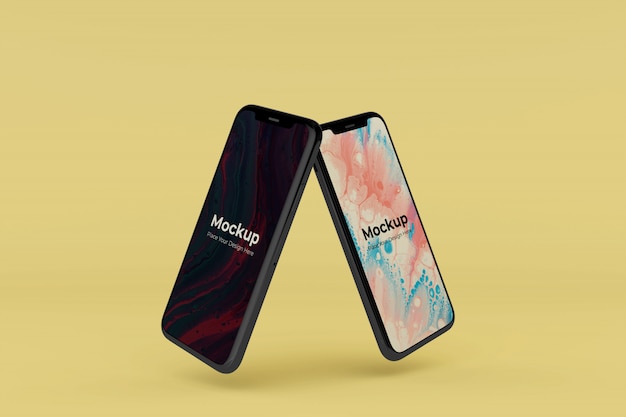 Сменные высококачественные шаблоны дизайна двух макетов экрана телефона
