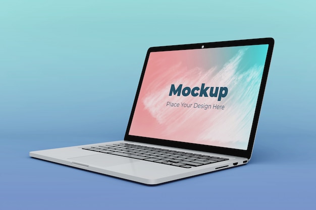 Changeable laptop screen mockup design template