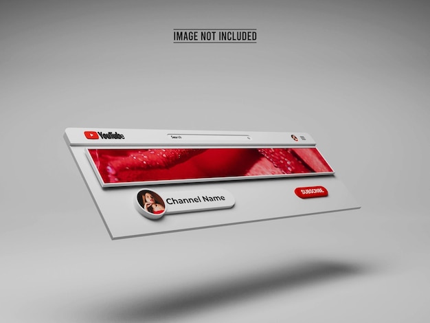 Grafica del canale con mockup di banner di youtube