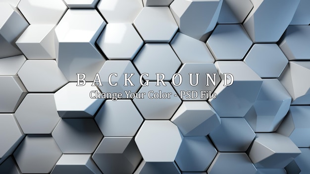 PSD chaotic hexagons futuristic background with hexagons in empty space