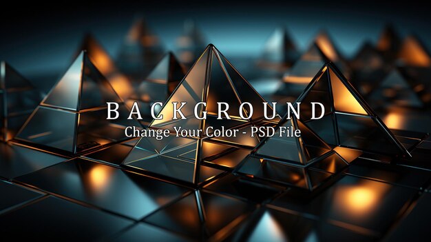 PSD chaotic pyramids futuristic background