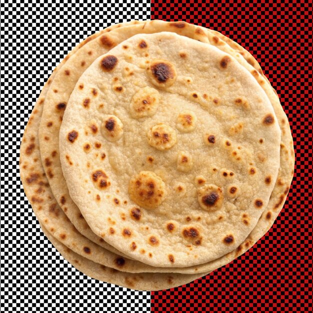 Chapatti on transparent background