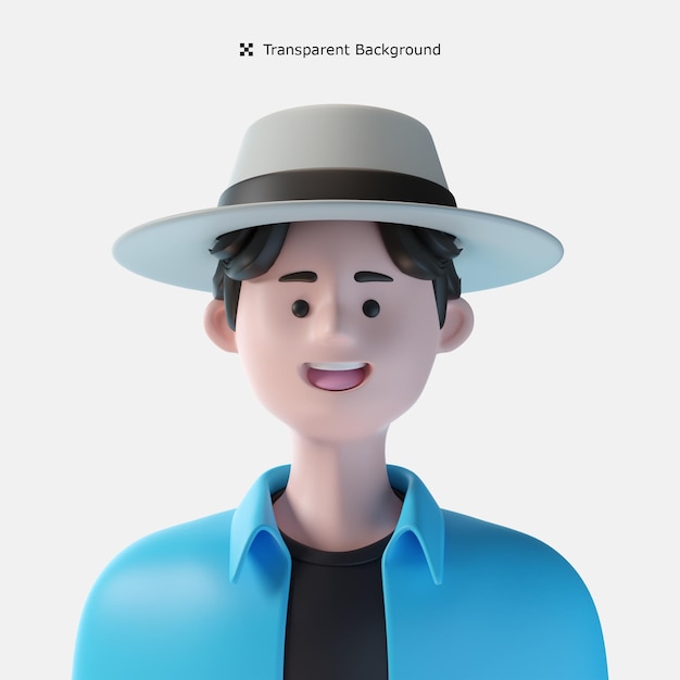 PSD illustrazione 3d dell'avatar del personaggio