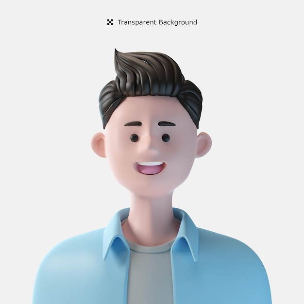 Illustrazione 3d dell'avatar del personaggio