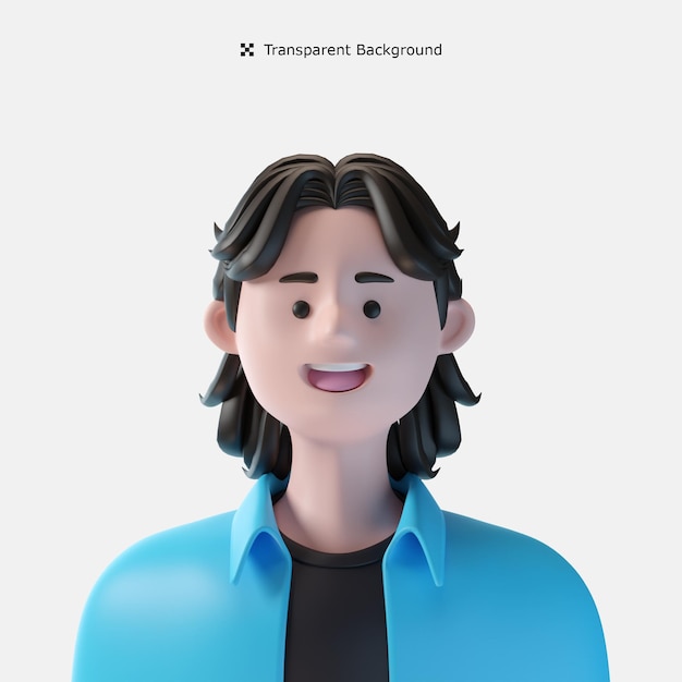 Illustrazione 3d dell'avatar del personaggio