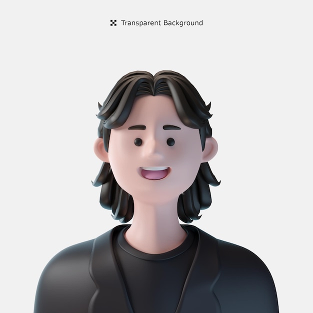 PSD illustrazione 3d dell'avatar del personaggio