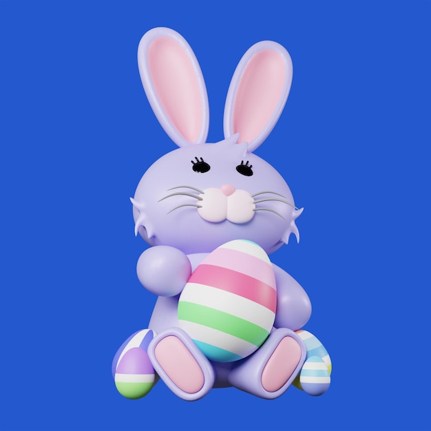 PSD character easter bunny