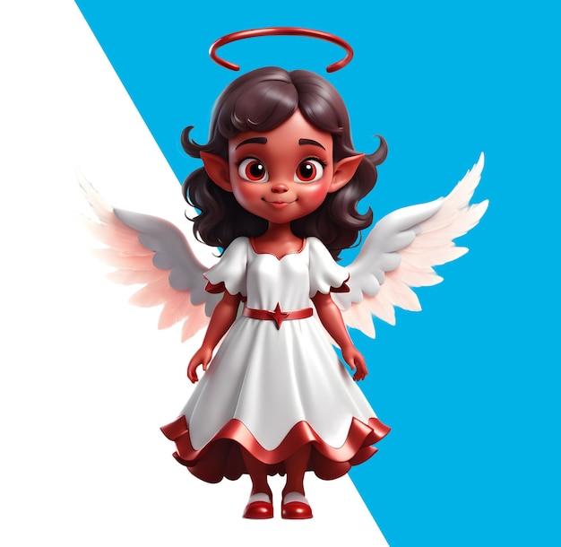 PSD character half angel half demon