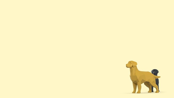 PSD character retriever hond op de lichtgele achtergrond