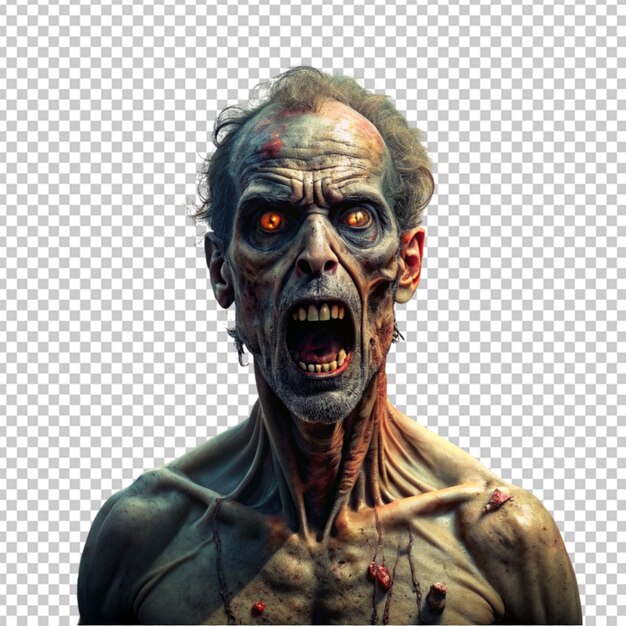 PSD il personaggio ha una faccia zombie spaventosa.