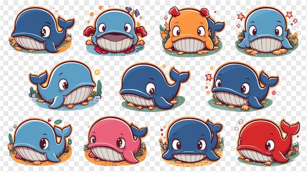 PSD the character of the whale is a cartoon character