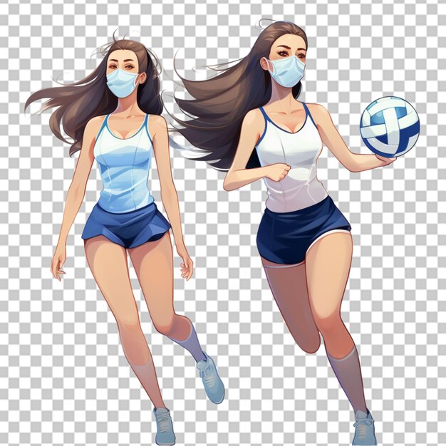 PSD personaggio donna in abbigliamento sportivo che corre isolato su sfondo bianco illustrazione 3d render