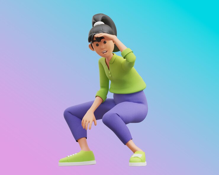 PSD женщины-персонажи 3d-иллюстрация
