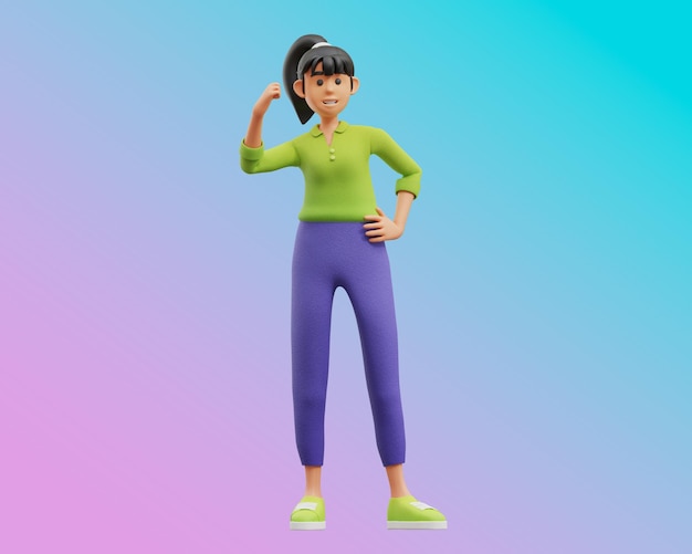 キャラクター 女性 3Dイラスト