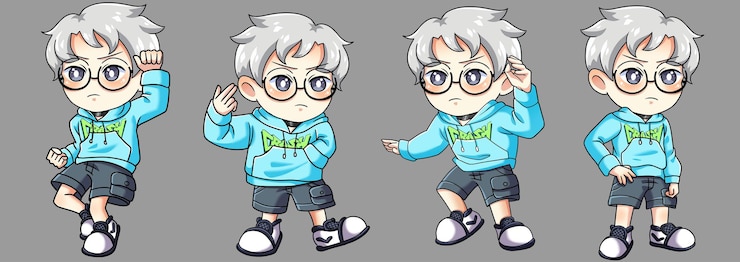 PSD the characters of the character are in a cartoon style