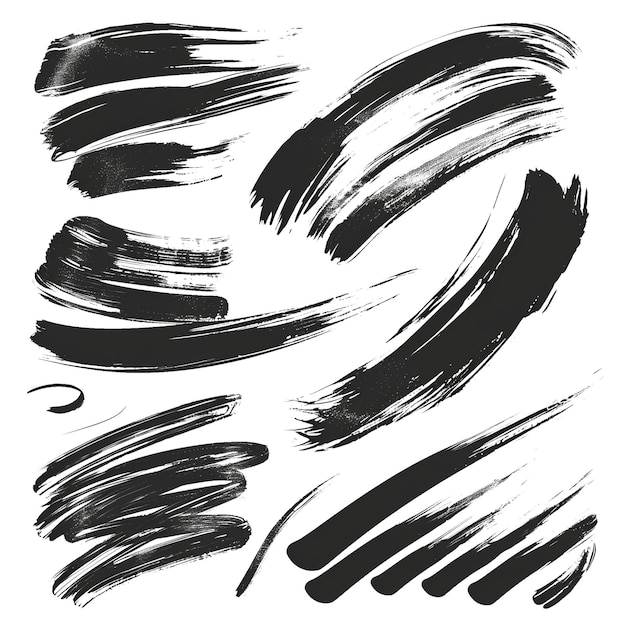 Charcoal curved lines and wavy brushstrokes