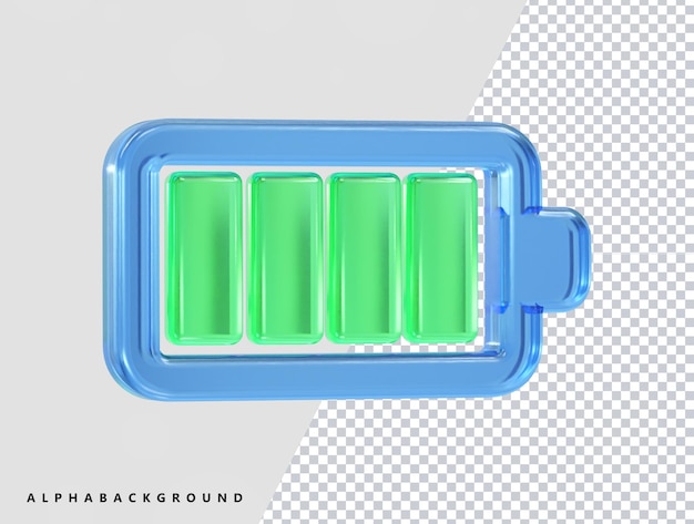 Charging battery icon 3d rendering illustration