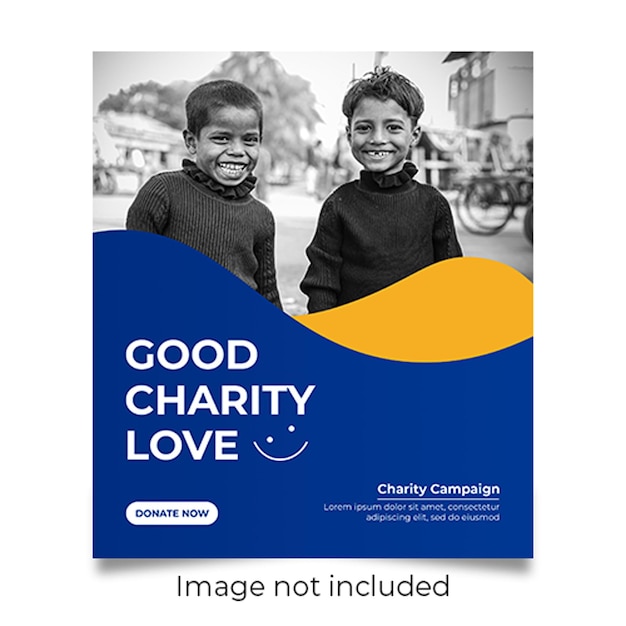 PSD charity activity campaign square social media banner template premium psd