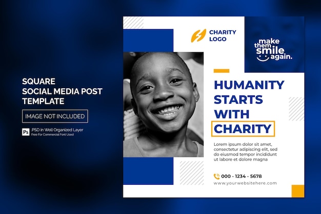 Charity Activity Campaign Square Social Media Post Template