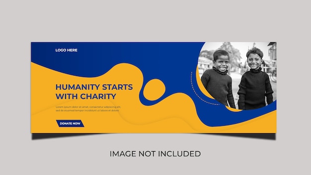 PSD charity banner post template premium psd