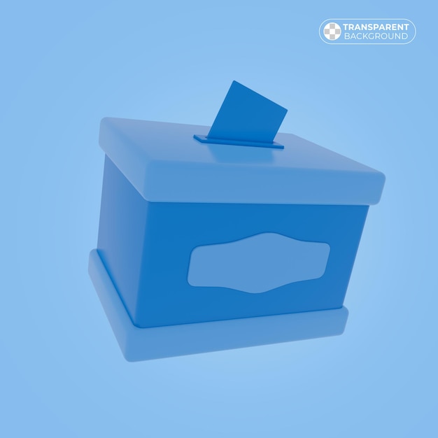 PSD charity box 3d render in blue color