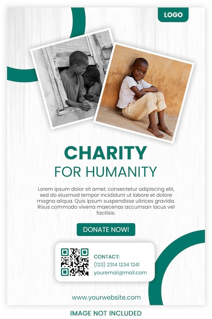 PSD charity donation social media poster template