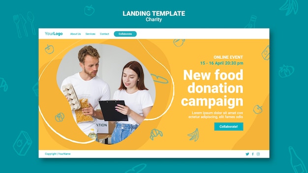 PSD charity landing page template