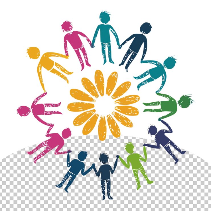 PSD charity multicolor logo png illustration