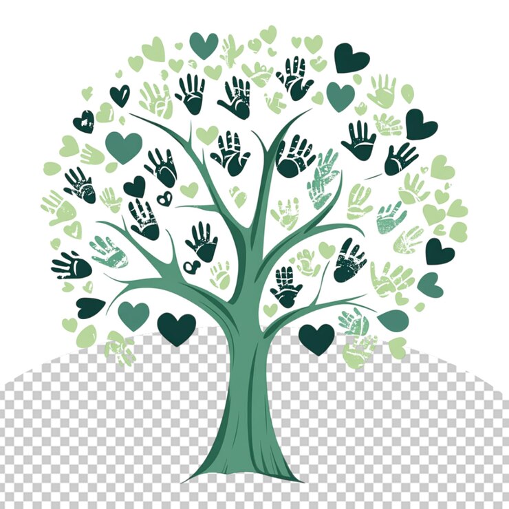 PSD charity multicolor logo png illustration