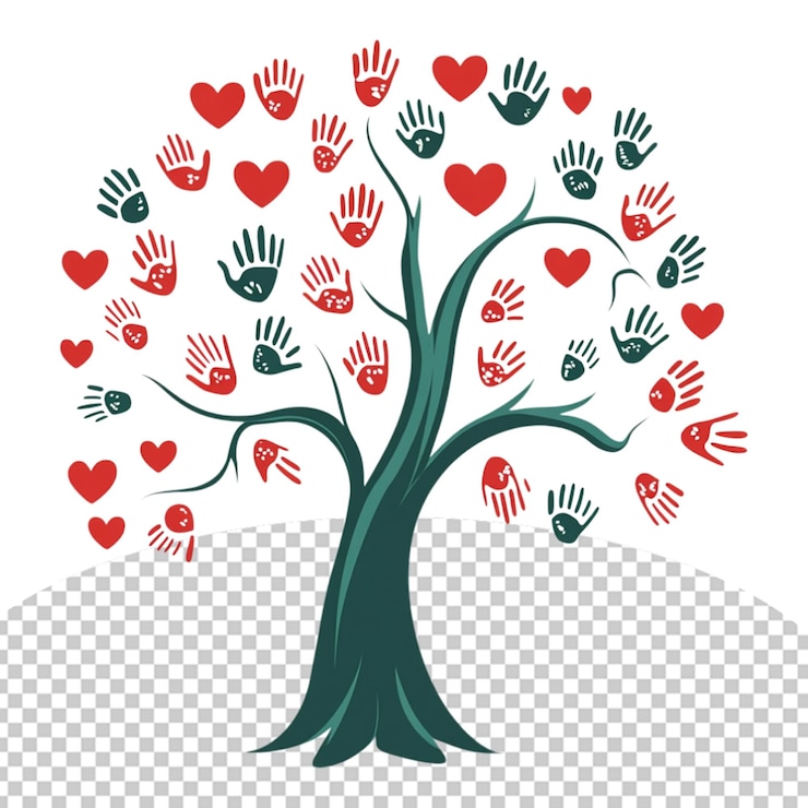 PSD charity multicolor logo png illustration