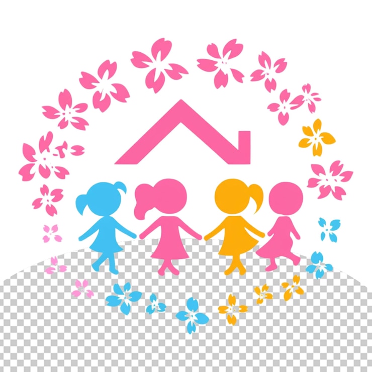PSD 자선 단체 다채로운 로고 png 일러스트레이션