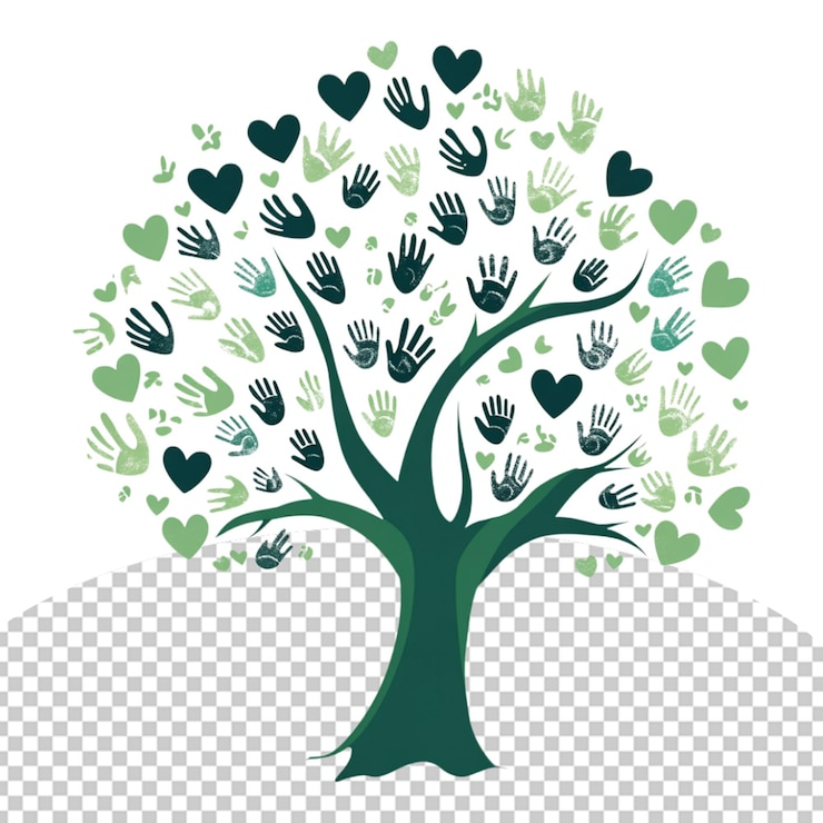 PSD charity multicolor logo png illustration