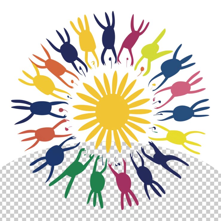 PSD charity multicolor logo png illustration